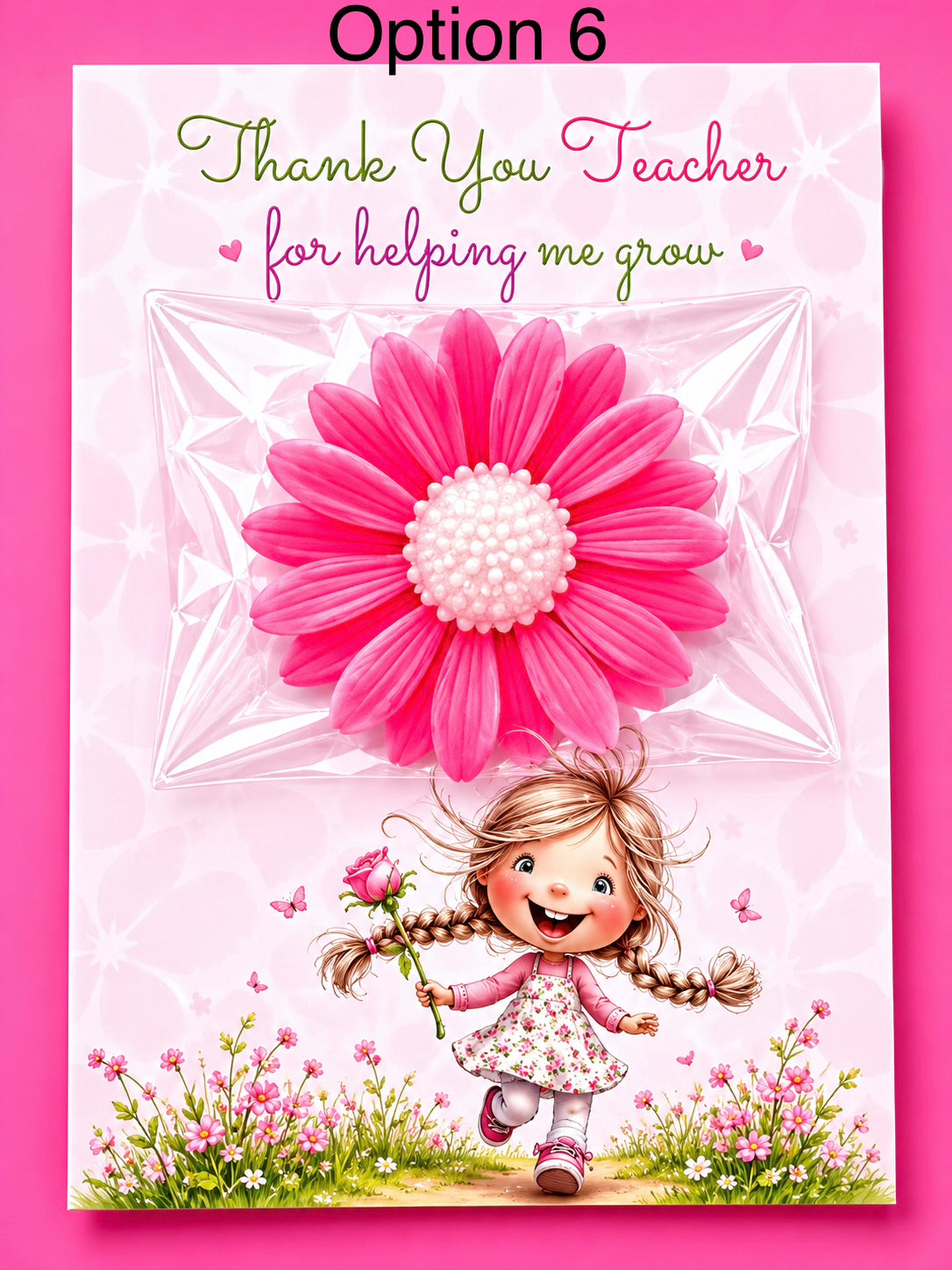 Thank you teacher for helping me grow cards with flowered wax melt.