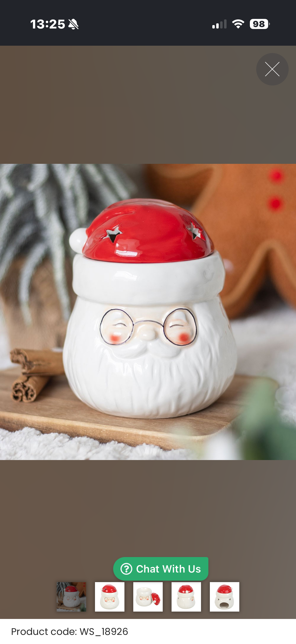SANTA CLAUS SHAPED OIL BURNER AND WAX WARMER