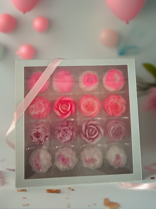 Flower or hearts wax melt gift box