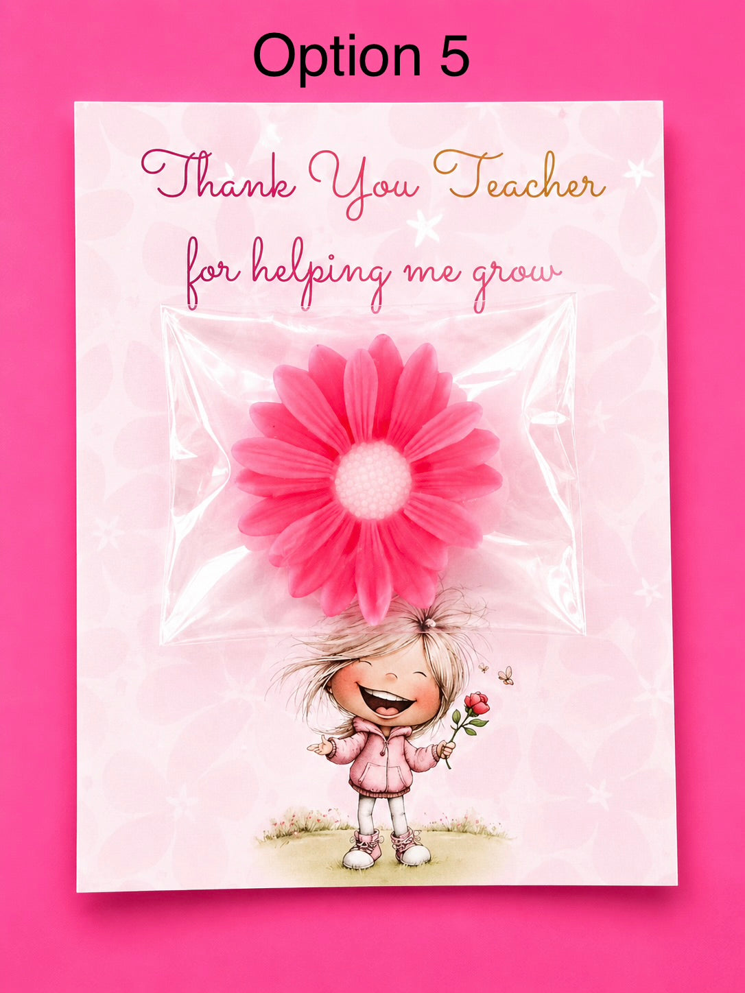Thank you teacher for helping me grow cards with flowered wax melt.