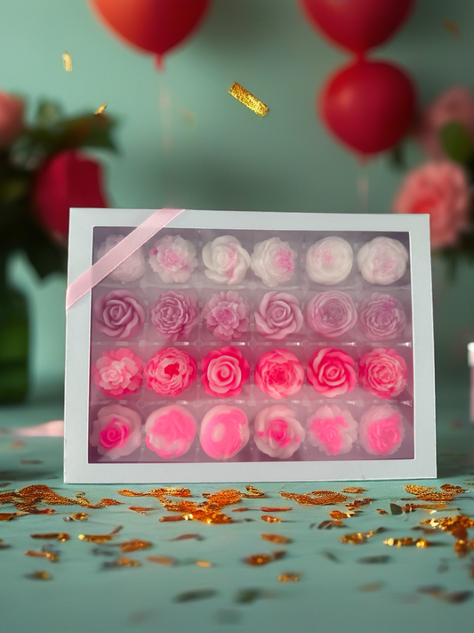 24 wax melt hearts or flowers wax melt gift box.