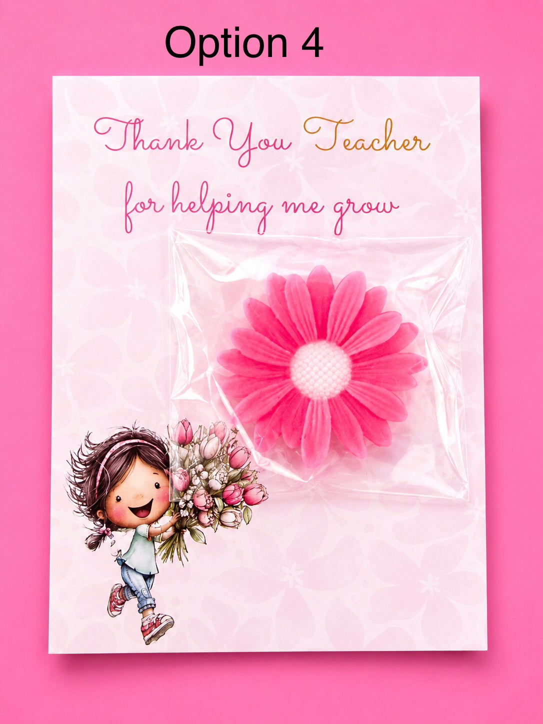Thank you teacher for helping me grow cards with flowered wax melt.