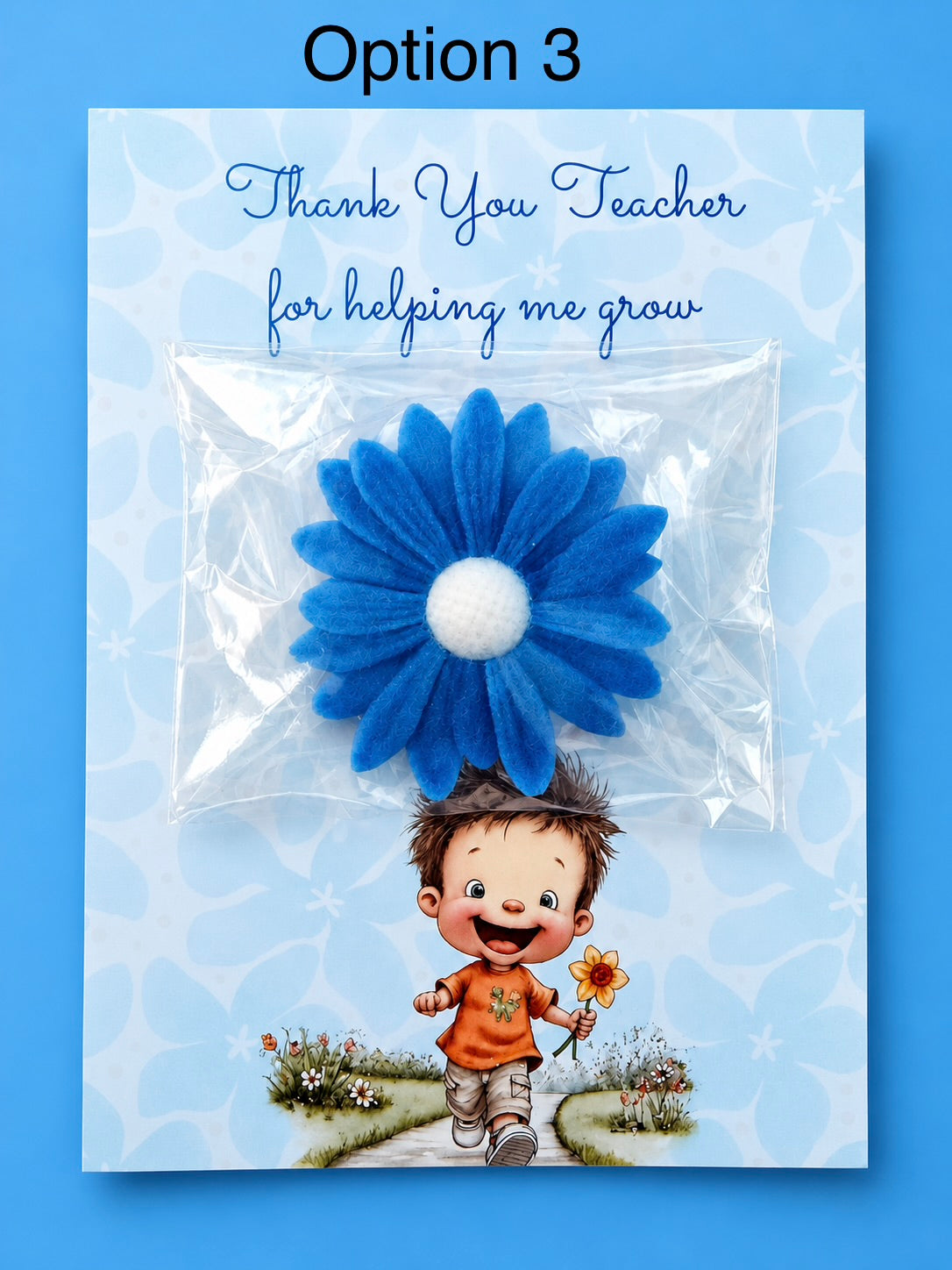 Thank you teacher for helping me grow cards with flowered wax melt.