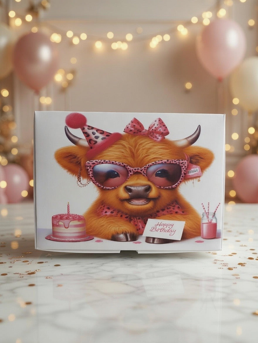 Highland Cow Happy Birthday gift box - 12 melts.