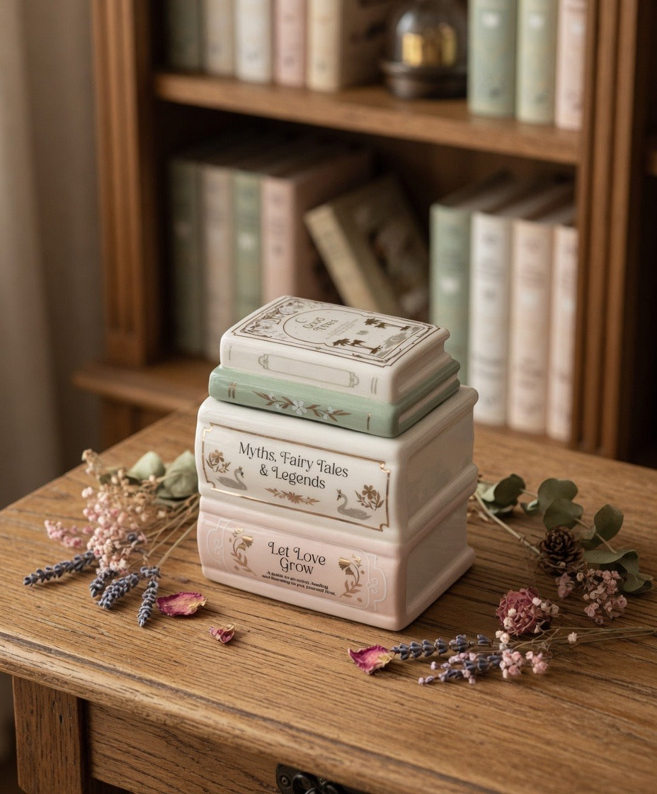 BOOK STACK OIL BURNER AND WAX WARMER